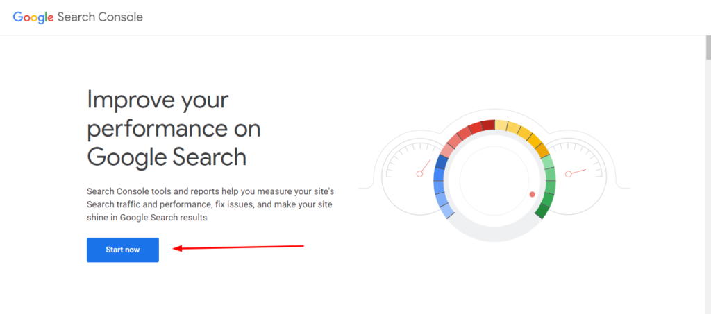 Google search console start now